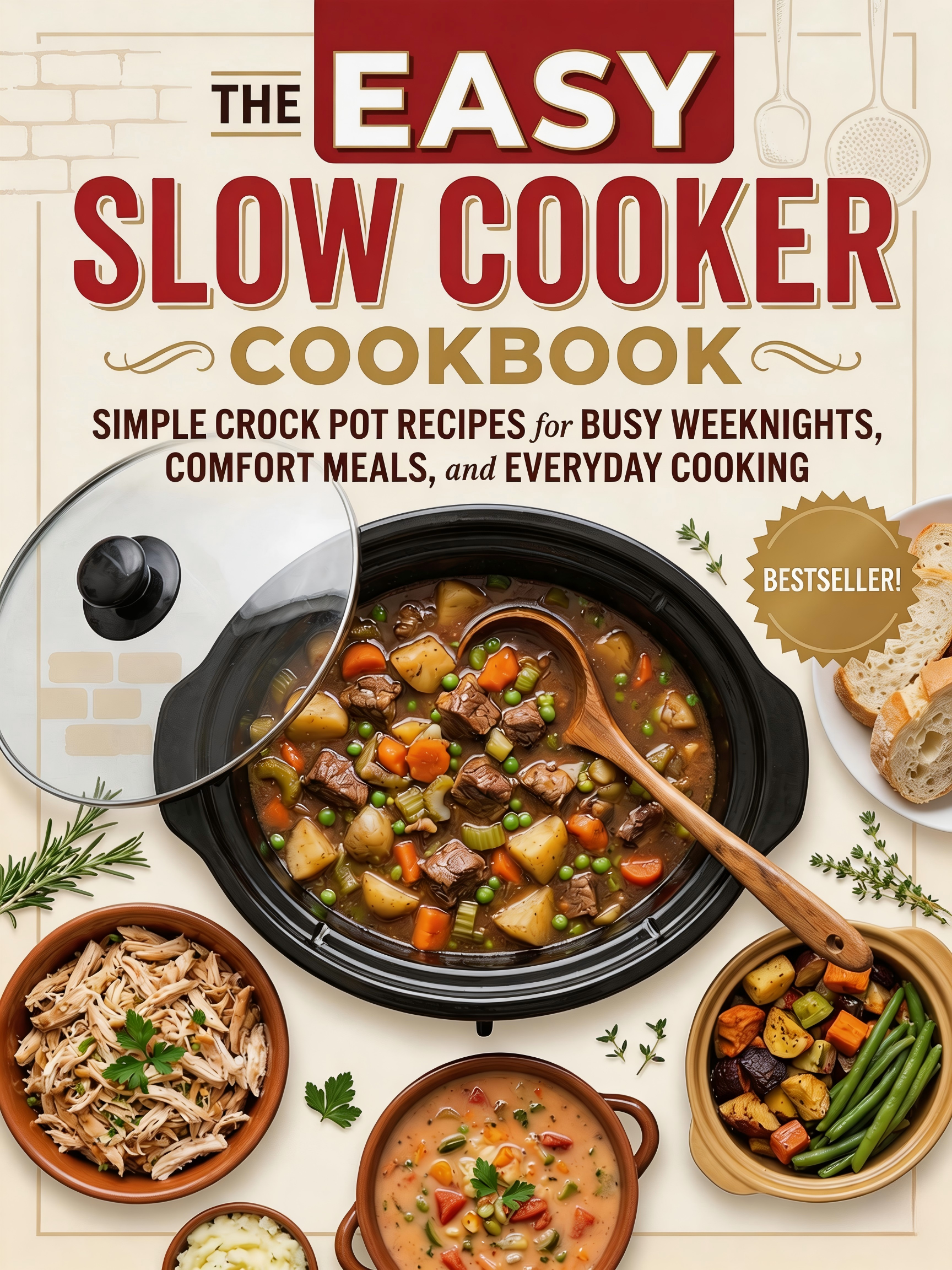 The Easy Slow Cooker Cookbook，Simple Crock Pot Recipes for Busy Weeknights, Comfort Meals, and Everyday Cooking