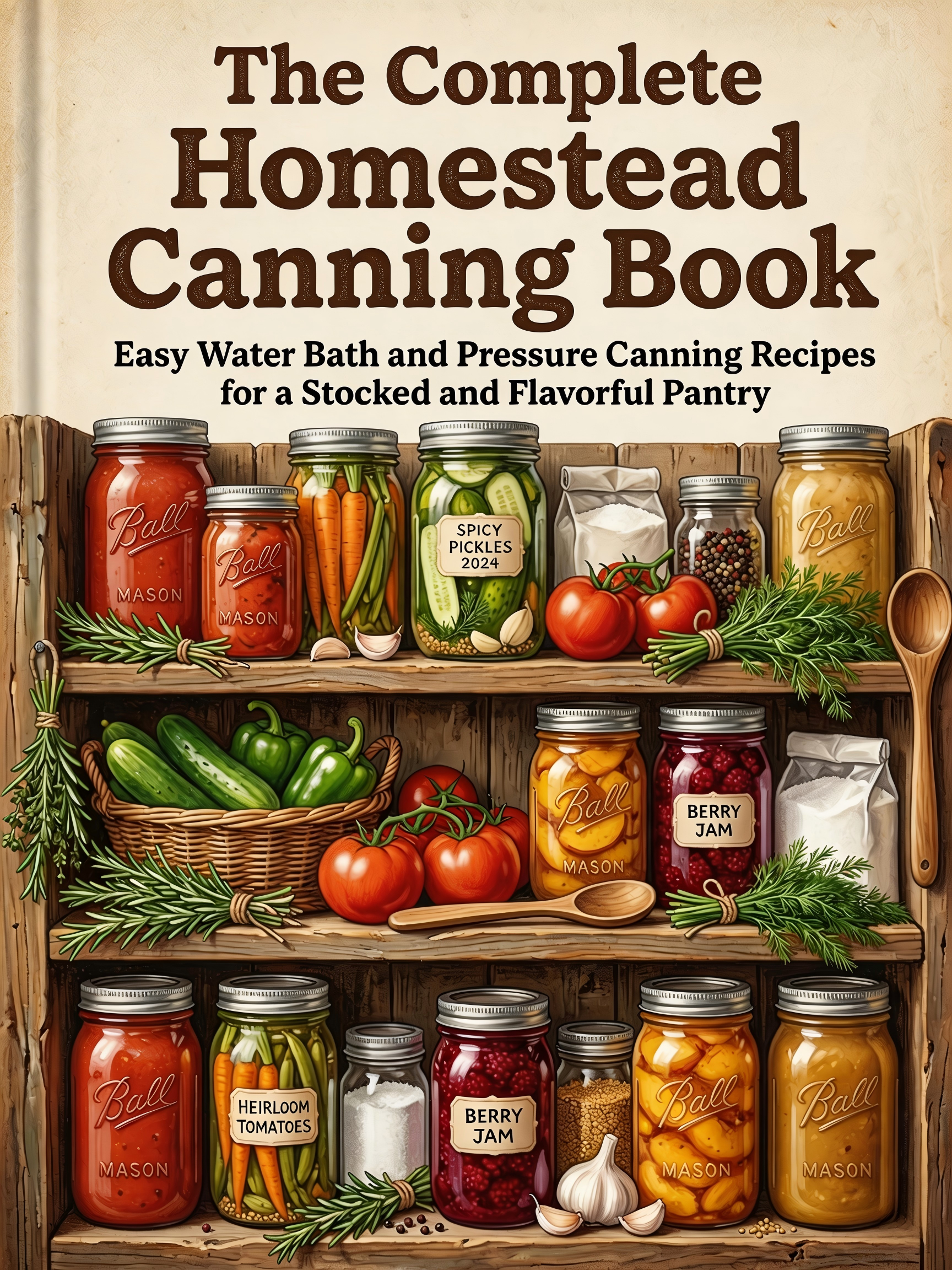 The Complete Homestead Canning Book，Easy Water Bath and Pressure Canning Recipes for a Stocked and Flavorful Pantry
