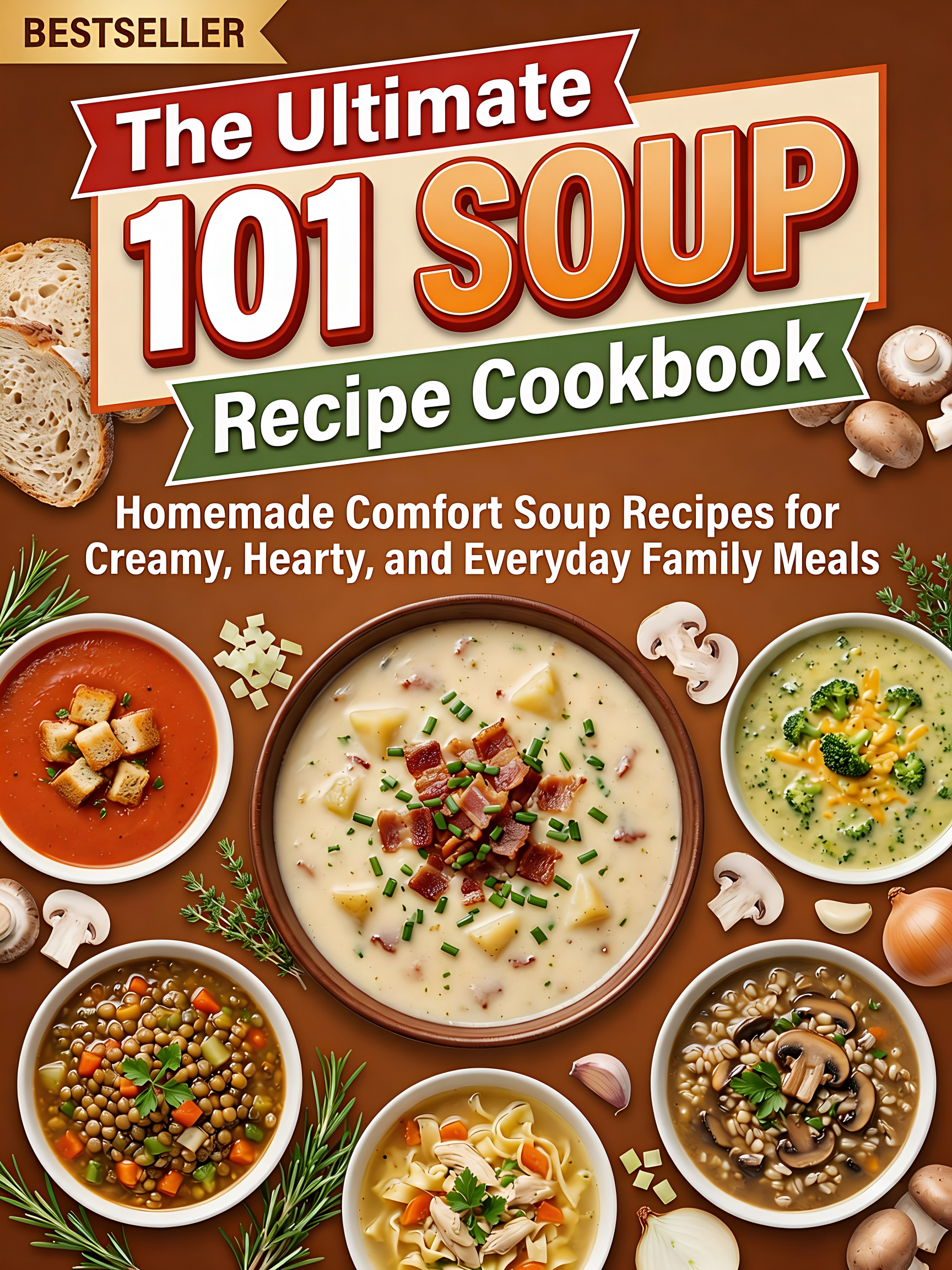 The Ultimate 101 Soup Recipe Cookbook：Homemade Comfort Soup Recipes for Creamy, Hearty, and Everyday Family Meals