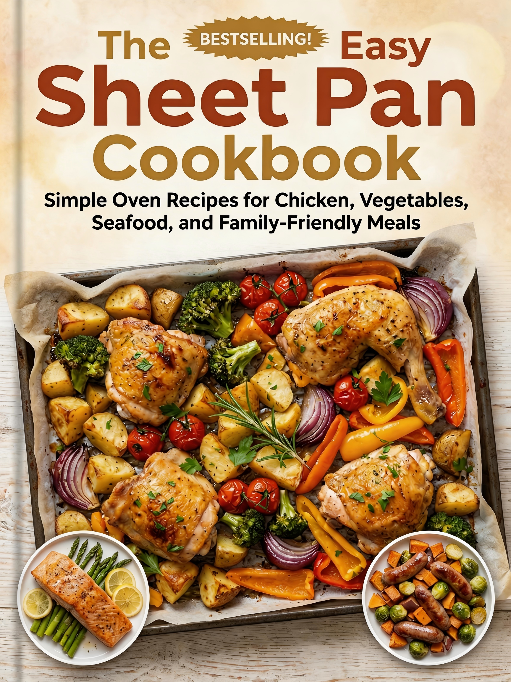 The Easy Sheet Pan Cookbook：Simple Oven Recipes for Chicken, Vegetables, Seafood, and Family-Friendly Meals