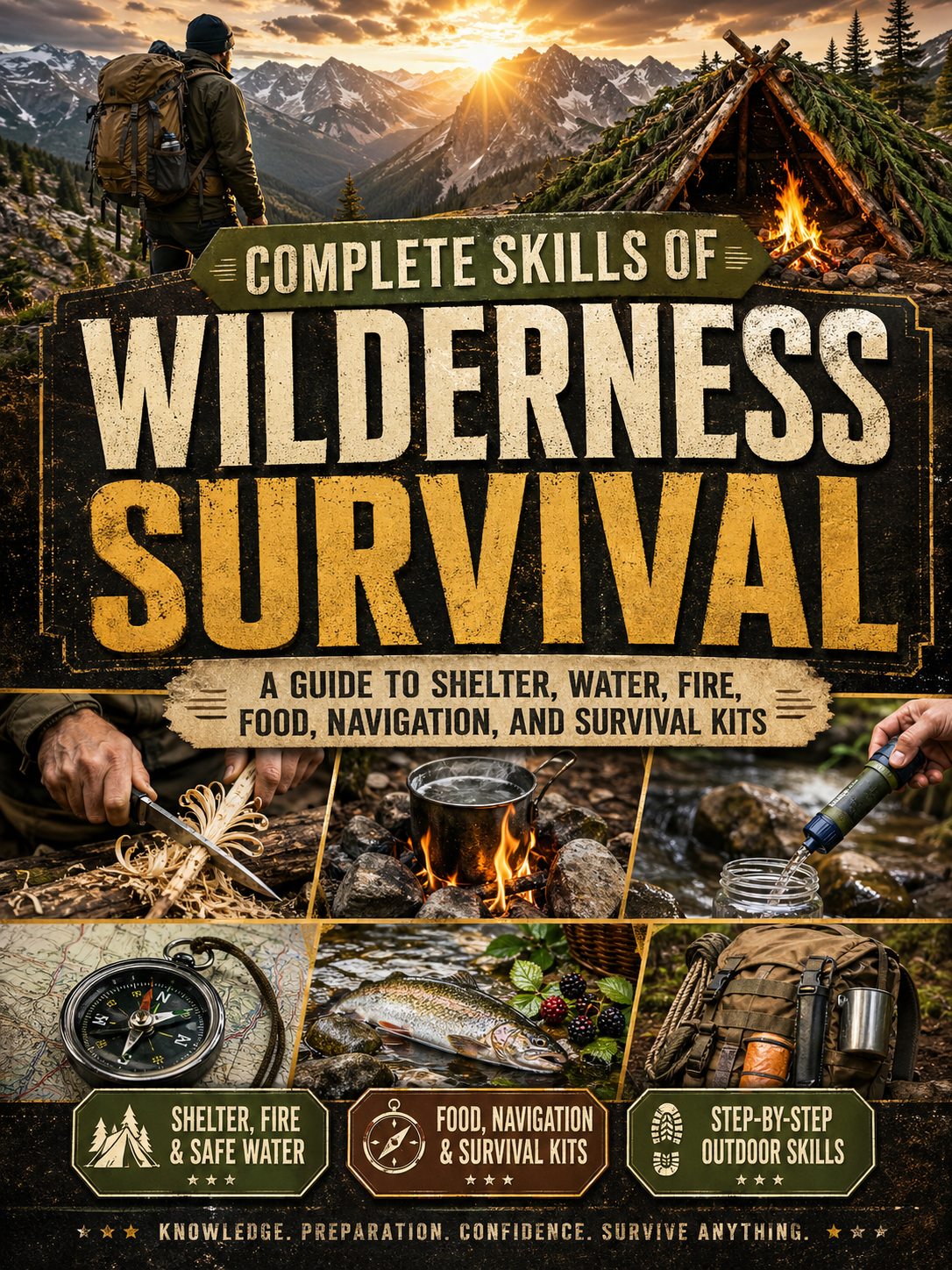 Complete Skills of Wilderness Survival: A Guide to Shelter, Water, Fire, Food, Navigation, and Survival Kits(Spiral Bound)
