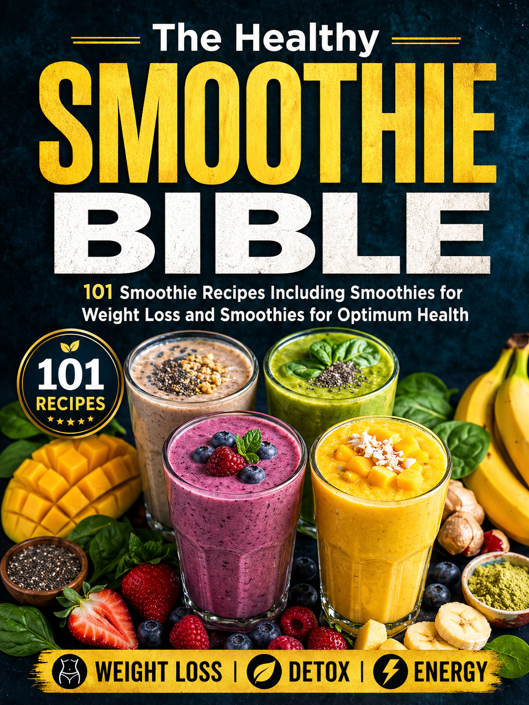 The Healthy Smoothie Bible: 101 Smoothie Recipes Including Smoothies for Weight Loss and Smoothies for Optimum Health(Spiral Bound)